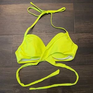 Victoria Secret Bikini Wrap Top Neon Yellow 34C